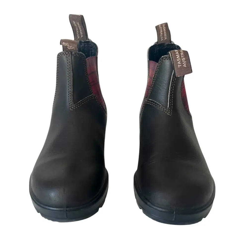 Blundstone 2100 Tartan Plaid Chelsea Boots Stout Brown AU 5 / US W 8 / M 6
